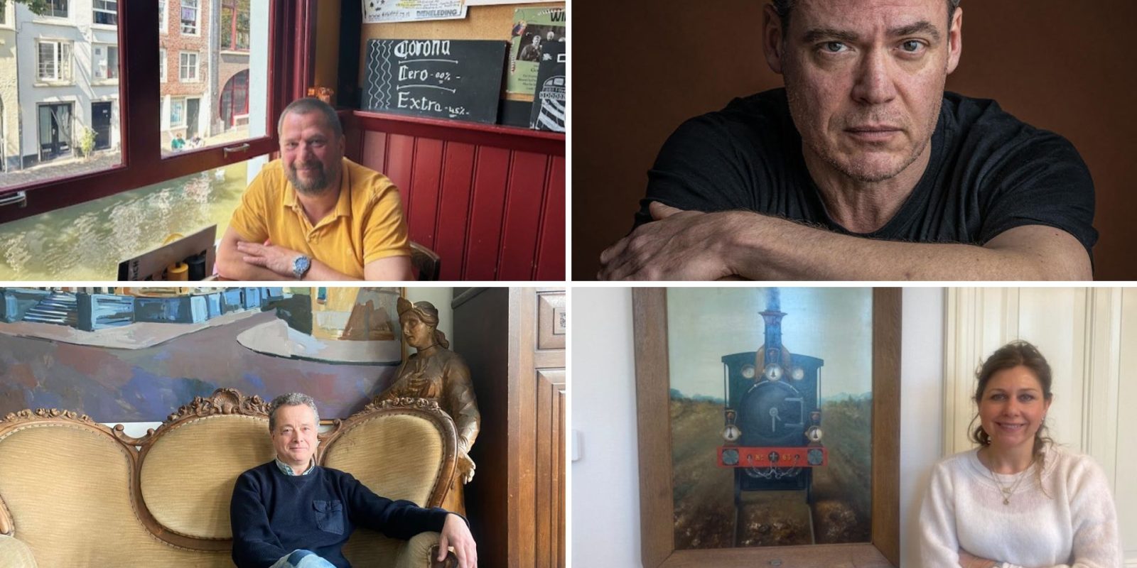 Aan tafel: Bart van Mierlo, Fedja van Huêt, Jeroen Hermkens, Leontien Lems