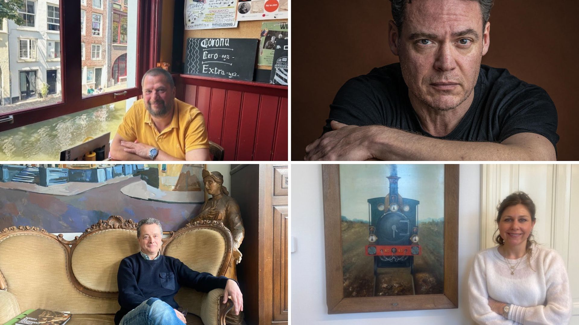 Aan tafel: Bart van Mierlo, Fedja van Huêt, Jeroen Hermkens, Leontien Lems