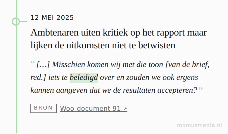 12 mei 2025 — Ambtenaren uiten kritiek op het rapport maar lijken de uitkomsten niet te betwisten