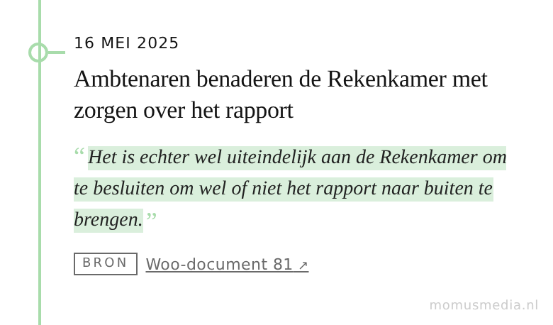 6 mei 2025 — Ambtenaren benaderen de Rekenkamer met zorgen over het rapport