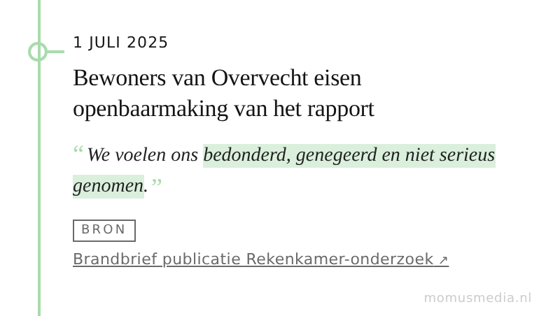juli 2025 — Bewoners van Overvecht eisen openbaarmaking van het rapport